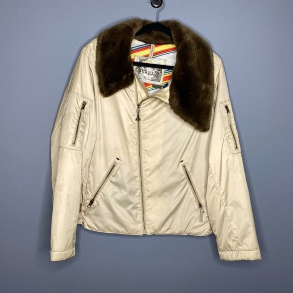 Burton Cream Ski Jacket with Brown Collar